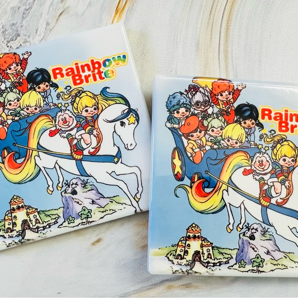 Rainbow Brite 4” Glossy Ceramic Coasters (2)
